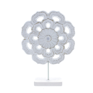 Standdeko Blume weiß - ca. 19,5 x 5 x 26 cm