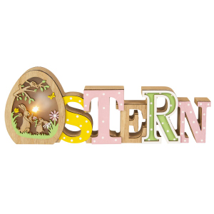 LED Schriftzug Ostern bunt - ca. 29,5 x 2,5 x 11 cm