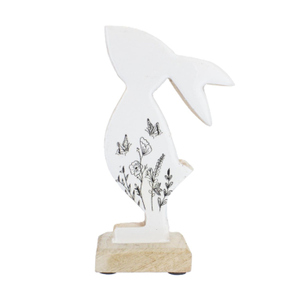 Hase stehend - weiß/schwarz - ca. 10 x 5 x 18 cm