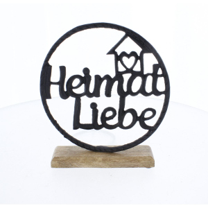 Dekoring Heimatliebe schwarz/braun - ca. 19,5 x 5 x 21 cm