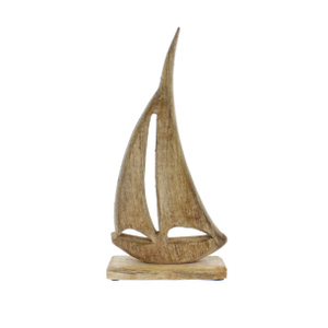 Standdeko - Boot - braun - ca. 16 x 5 x 32,5 cm