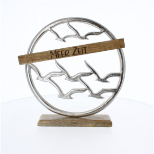 Dekoring - Meer Zeit - silber/braun - ca. 25 x 5 x 27 cm