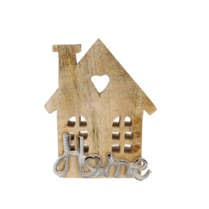 Haus Home braun/silber - ca. 11,5 x 3 x 15 cm