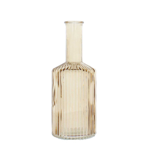 Vase Flasche mit Rillen - braun - ca. 8 x 20 cm
