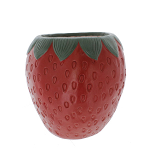 Blumentopf Erdbeere rot - ca. 33 x 33 x 31,5 cm