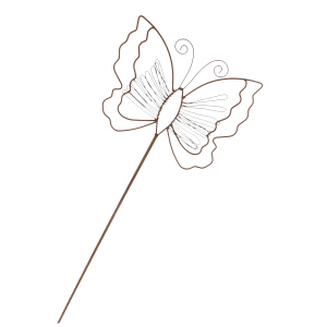 Pflanzenstecker - Schmetterling - rostbraun - ca. 89 x 20 cm