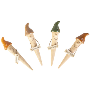 Beetstecker Zwerg für Gemüse braun - ca. 5,5 x 4,5 x 23,5 cm - 1 Stück