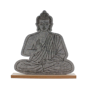 Buddha sitzend - grau/braun - ca. 33 x 5 x 34,5 cm