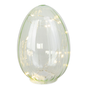 Ei mit LED grün - ca. 12 x 17 cm