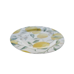 Dekoteller - Zitronen - weiß/gelb/grün - ca. 32,5 x 1,5 cm