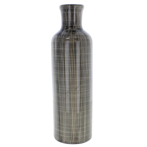 Vase in Flaschenform - schwarz kariert - ca. 7,5 x 20 cm