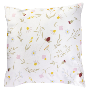 Dekokissen Blumen weiß/bunt - ca. 45 x 45 x 10 cm