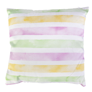 Dekokissen Streifen weiß/bunt - ca. 45 x 45 x 10 cm