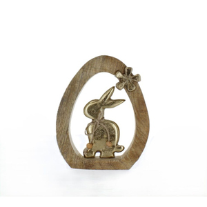 Hase in Eisilhouette - braun/gold - ca. 14,5 x 2,5 x 17,5 cm