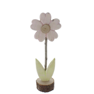 Holz-Blume - rosa - ca. 11 x 7 x 29,5 cm