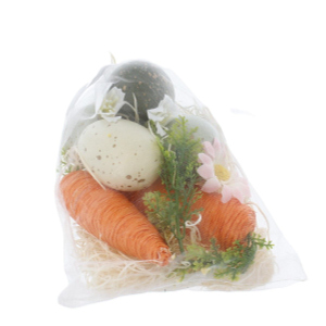 Streudeko Karotten und Eier - orange/grün - ca. 13 x 6 x 15 cm