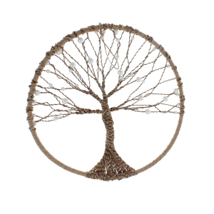 Dekohänger - Baum in Kreis - braun - ca. 31 cm