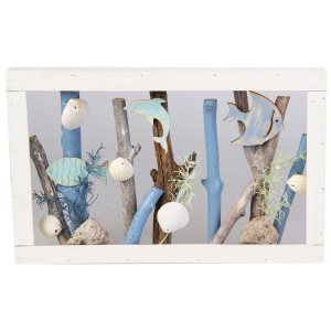 Wandbild - Ozean - weiß/blau - ca. 40 x 5 x 25 cm