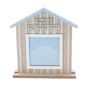 Bilderrahmen - Haus - braun/blau - ca. 21 x 19 x 4,5 cm