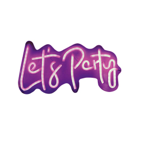 LED Schriftzug - Let's Party - pink - ca. 16,5 x 31 cm