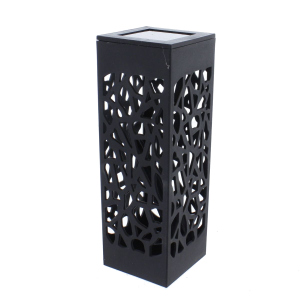 Solar LED Stecker Säule schwarz - ca. 6 x 6 x 17,5 / 28 cm