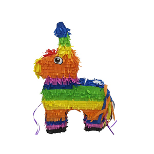 Pinata - Esel - bunt - faltbar