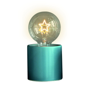 Tischlampe Glühbirne mit LED - grau - ca. 8,5 x 17,5 cm - 1 Stück