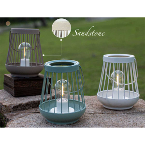 Laterne mit LED Glühbirne - ca. 12,5 x 15 cm - 1 Stück