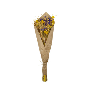 Wildblumenstrauß - Trockenblumen - ca. 60 cm - ca. 110 g - gelb/lila