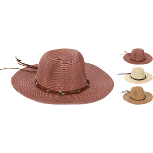 Hut mit Band und Perlen 