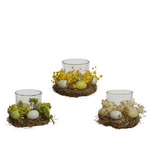 Teelichtnest Ostern - ca. Ø 10 x 7,5 cm - 1 Stück 