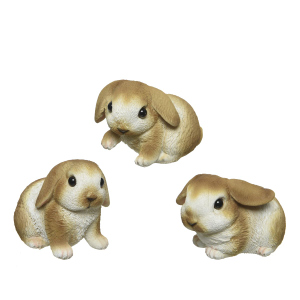 Dekofigur Hase - ca. 4,5 cm - beige/braun/weiss - 1 Stück 