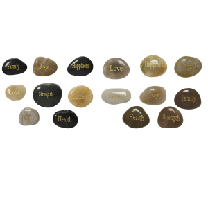 Dekostein mit goldener Aufschrift - ca. 4,4 x 4 x 1,5 cm - 1 Stück 