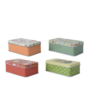 Aufbewahrungsdose - Blumen - ca. 4 x 6,5 x 11,5 cm - 1 Stück 