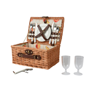 Picknick- Set im Korb - für 2 Personen - ca. 26 x 38 x 18 cm 