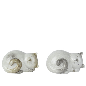 Katze - liegend - aus Terrakotta - ca. 11 x 8 x 9 cm - 1 Stück