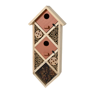 Vogel- und Insektenhotel - zum Aufhängen - aus Holz - ca. 18 x 9 x 42 cm - 1 Stück 