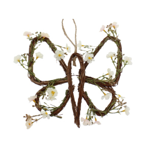 Dekohänger Schmetterling - braun/rosa/grün - ca. 22 x 1,5 x 23 cm