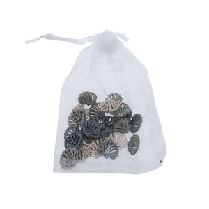 Streudeko Muscheln blau/creme - ca. 2,5 cm - 30 Stück