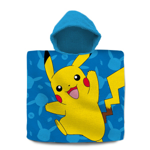 Pokémon Pikachu - Badeponcho - blau/gelb - ca. 60 x 120 cm
