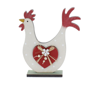 Standdeko Hahn - braun/rot - ca. 17 x 3 x 19,5 cm