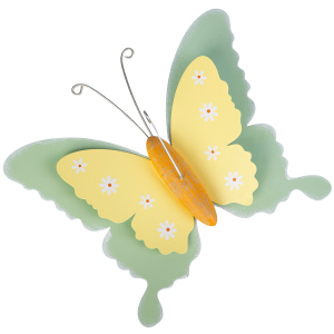 Dekohänger Schmetterling - braun/grün/gelb - ca. 16 x 7,5 x 13,5 cm