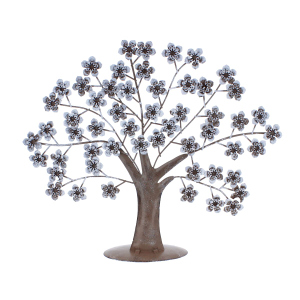 Dekobaum mit Blüten - braun - ca. 25 x 5 x 24 cm