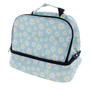 Kühltasche Lunch Gänseblümchen mint/weiß/gelb - ca. 24 x 16 x 19 cm