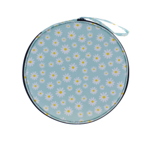 Picknicktasche Gänseblümchen für Geschirr mint/weiß/gelb - ca. 25,5 x 2,5 cm