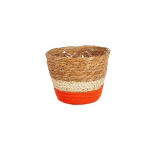 Pflanzkorb Makka - ca. ⌀ 15 x 13 cm - natur/beige/orange