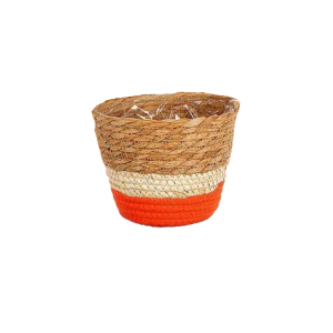 Pflanzkorb Makka - ca. ⌀ 20 x 17 cm - natur/beige/orange