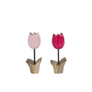 Holzblume - Tulpe - aus Holz - ca. 16 cm - 1 Stück 