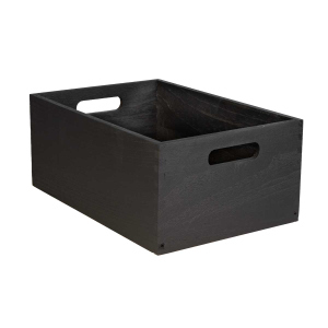 Kiste schwarz offen - Größe L - ca. 36 x 26 x 15 cm