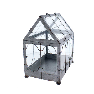 Gewächshäuschen grau - ca. 28,5 x 19,5 x 31,5 cm